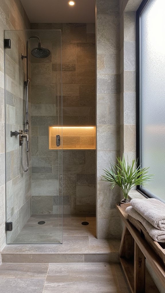 elegant ambient shower lighting