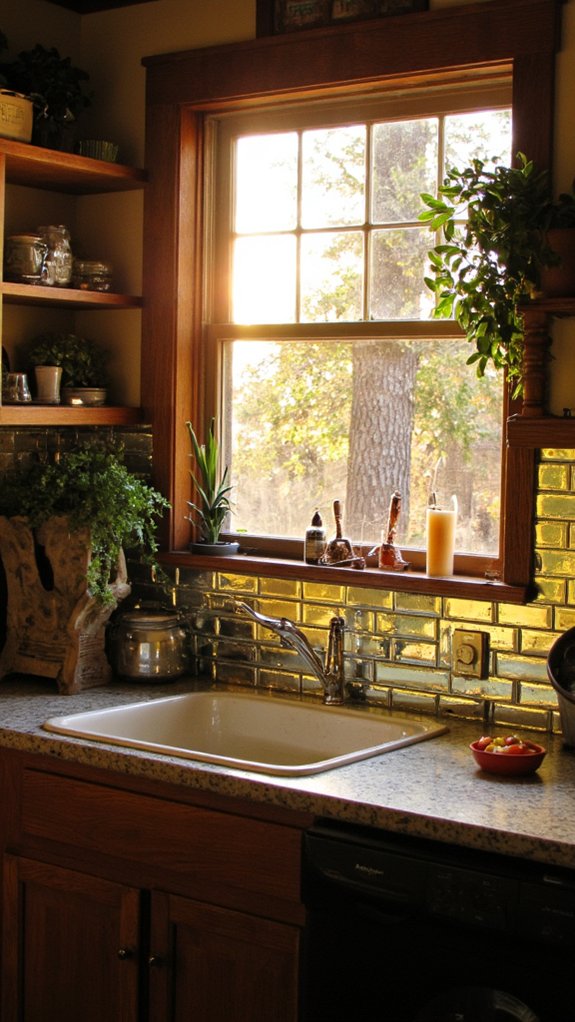elegant antique mirror backsplash