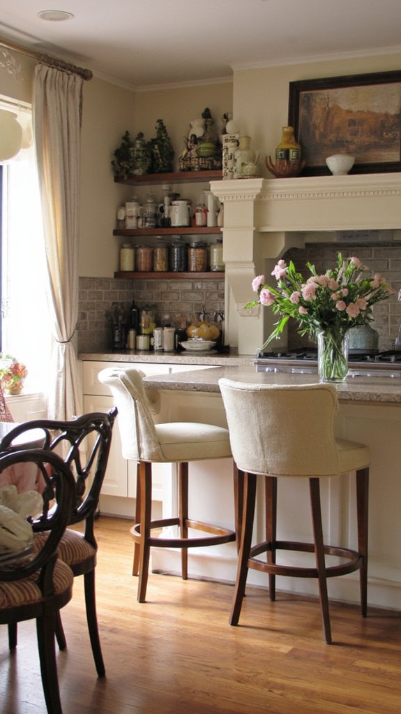 elegant beige bar stools