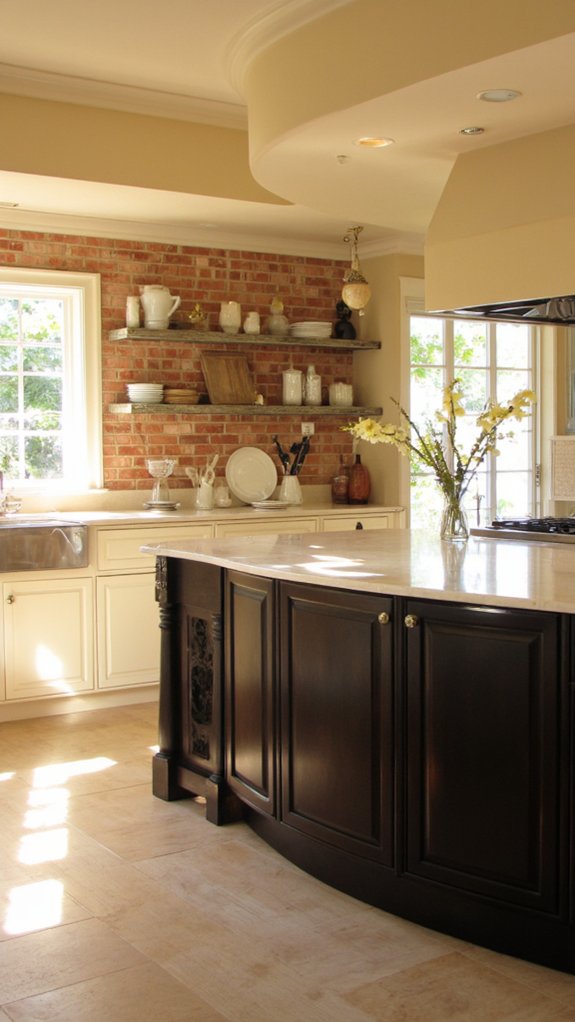 elegant beige island contrast