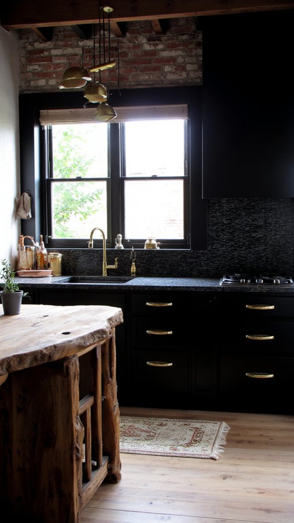 elegant black brass contrast