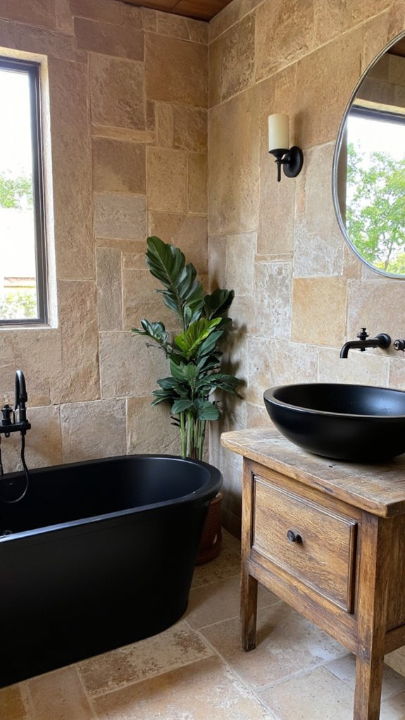 elegant black fixtures contrast