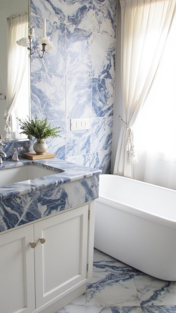 elegant blue veined marble