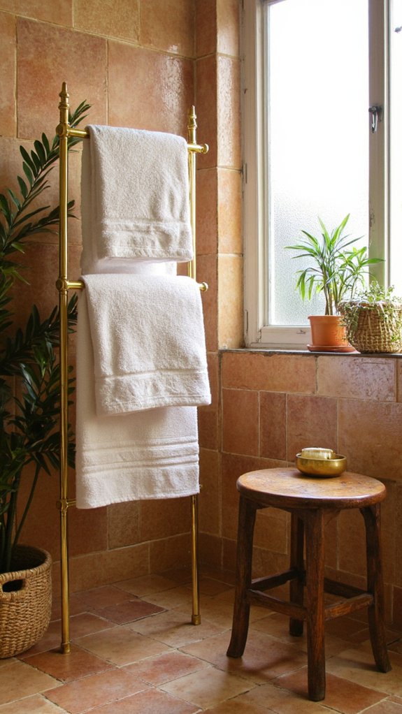 elegant brass towel racks