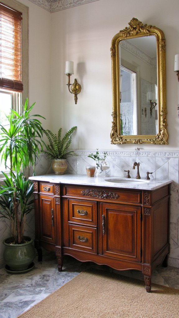 elegant brass vanity mirrors