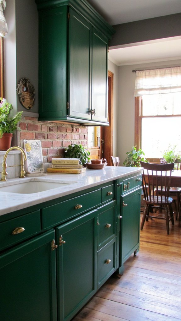 elegant deep emerald kitchen