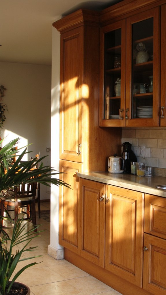 elegant fluted glass cabinets