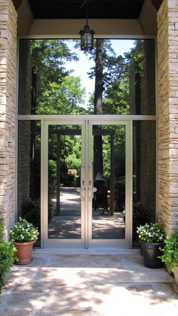 elegant glass door entrance