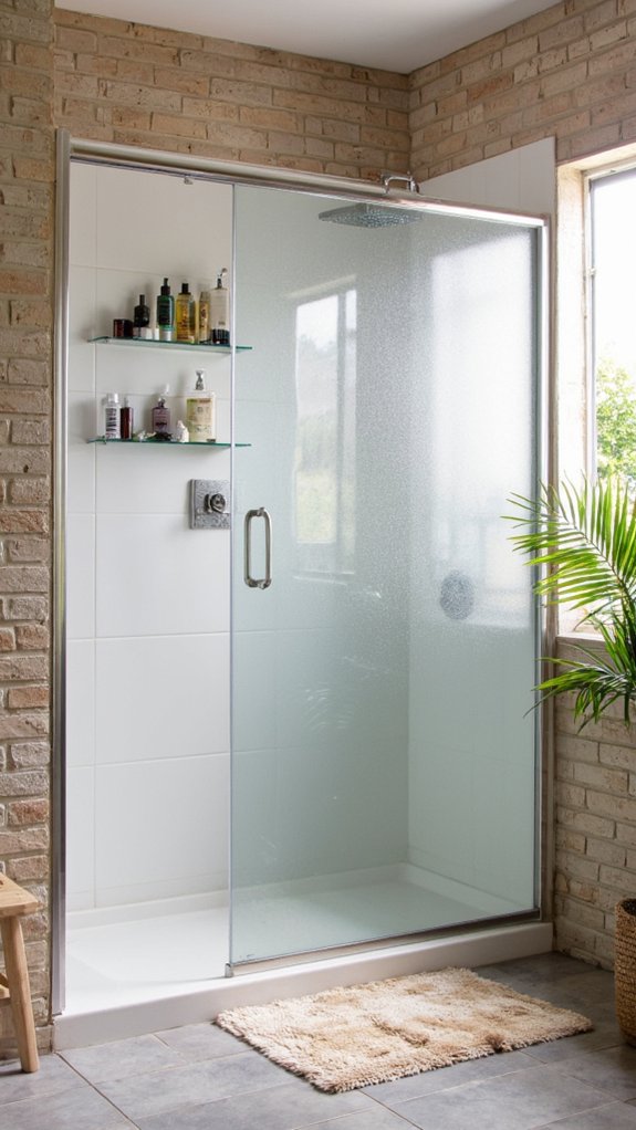 elegant glass shower shelving