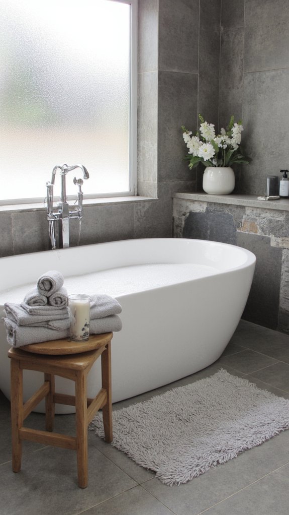 elegant grey bathroom accessories