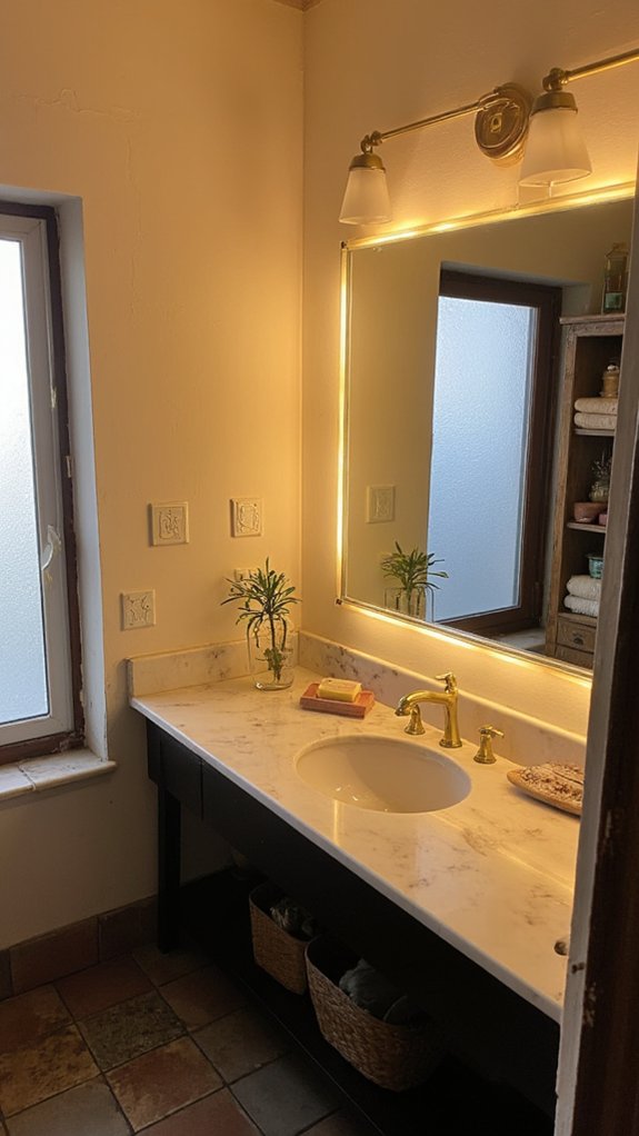 elegant illuminated bathroom mirrors