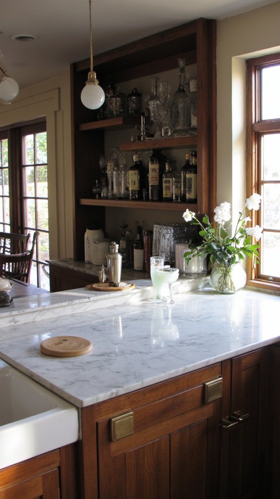 elegant kitchen bar area