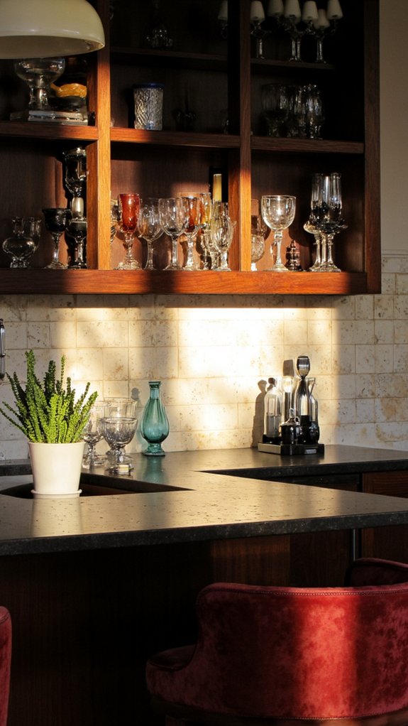 elegant kitchen bar area