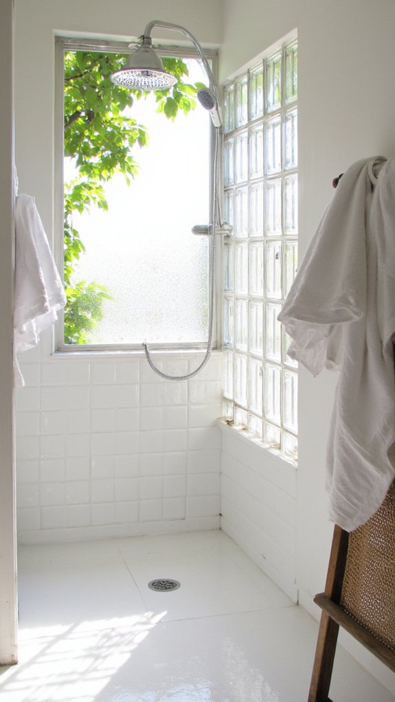 elegant light enhancing shower wall