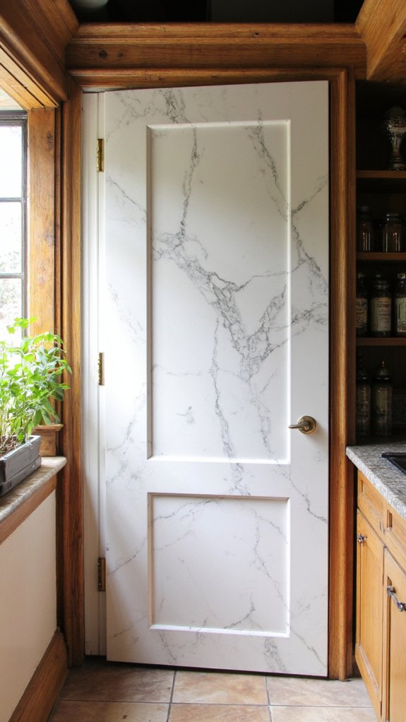 elegant marble pantry doors