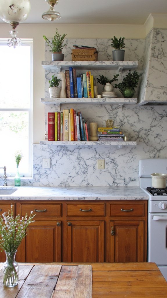 elegant marble shelving design