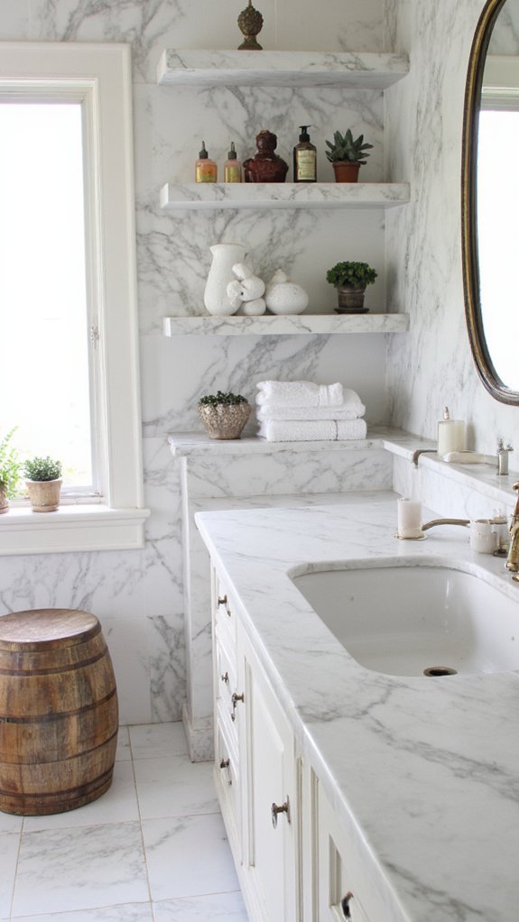 elegant marble shelving solution