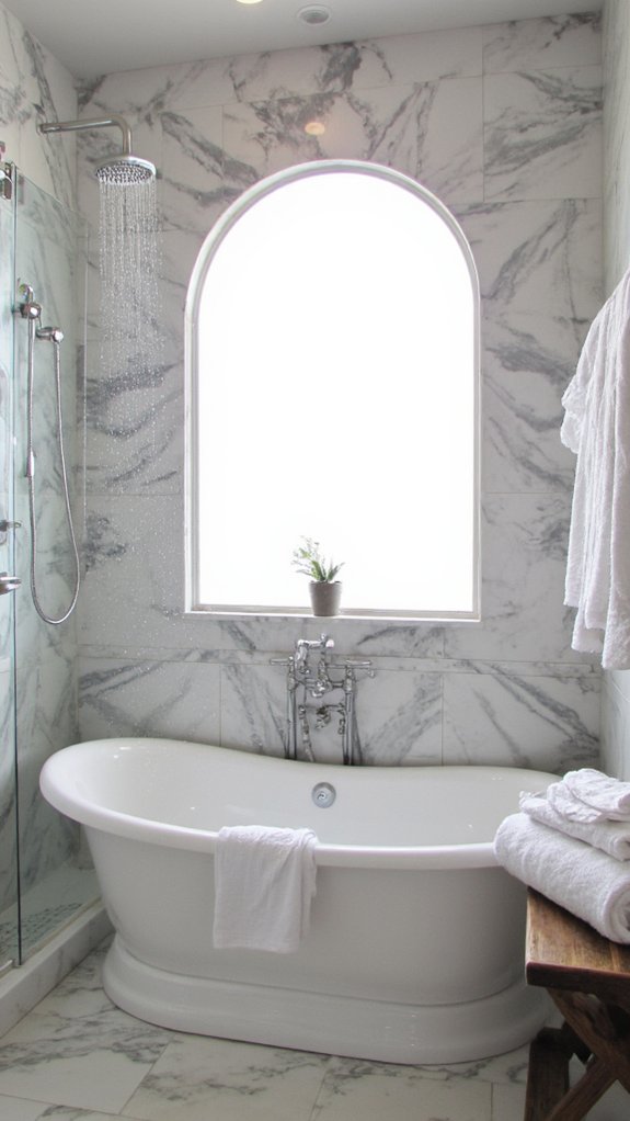 elegant marble shower luxury