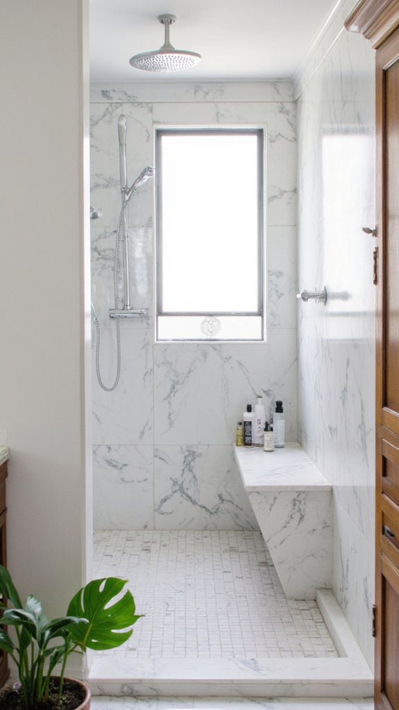 elegant marble shower oasis