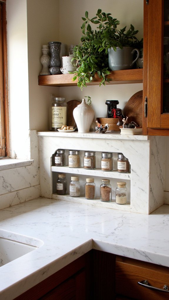 elegant marble spice racks