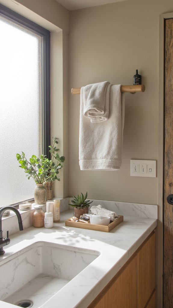 elegant minimalist bathroom hardware