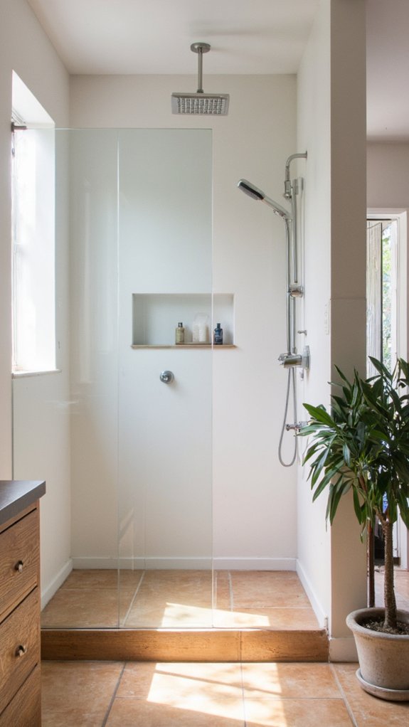 elegant minimalist glass showers