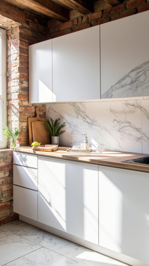 elegant minimalist marble cabinetry