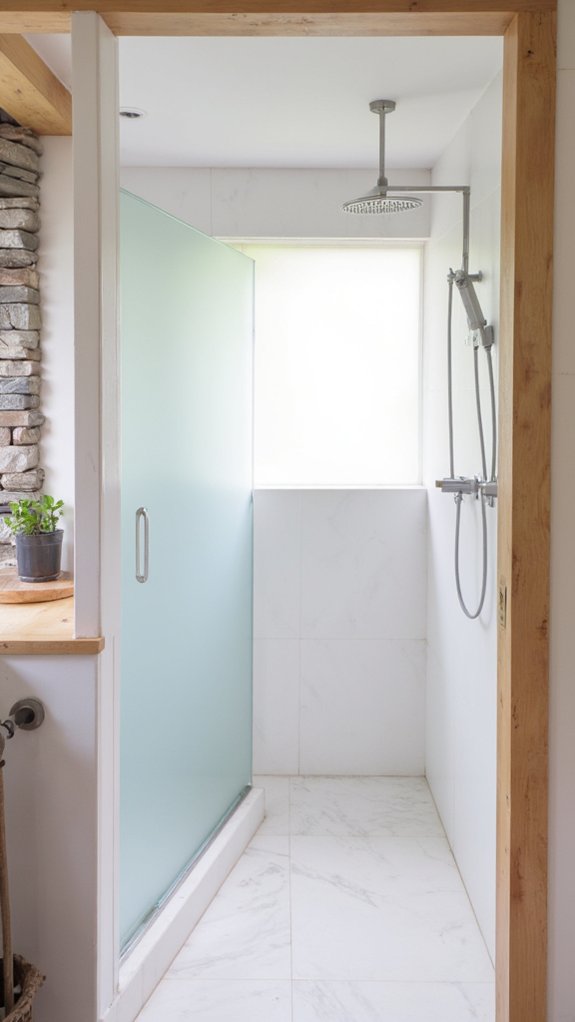 elegant minimalist walk in showers