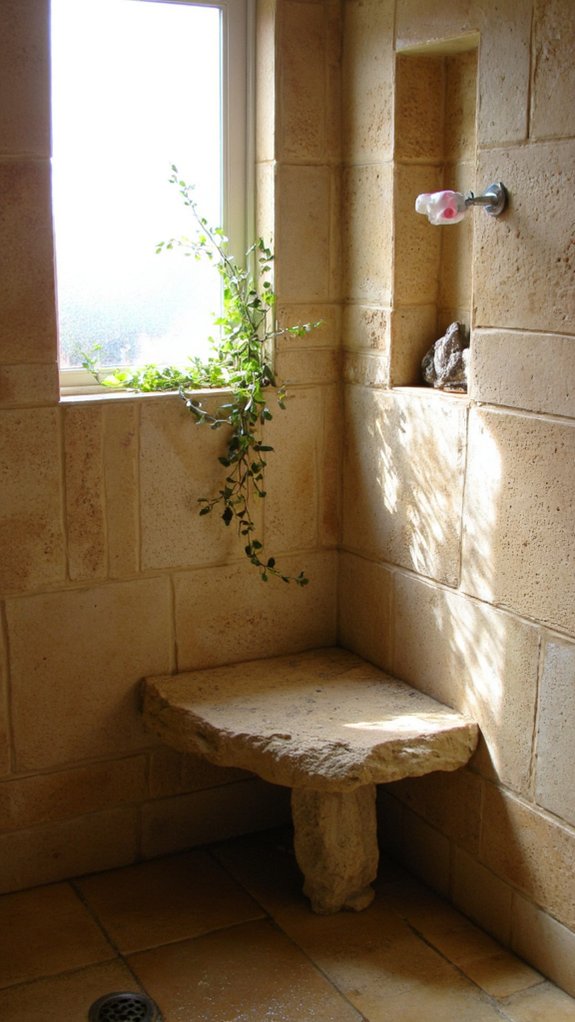 elegant natural stone bench