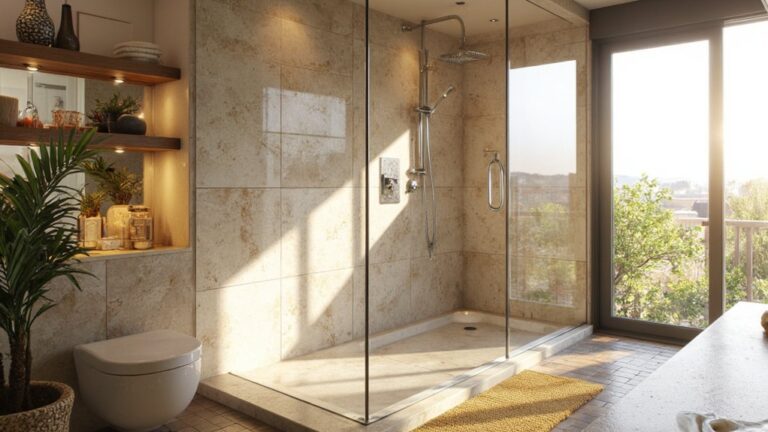 elegant open glass showers