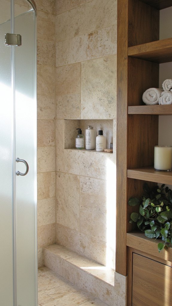 elegant organized shower space