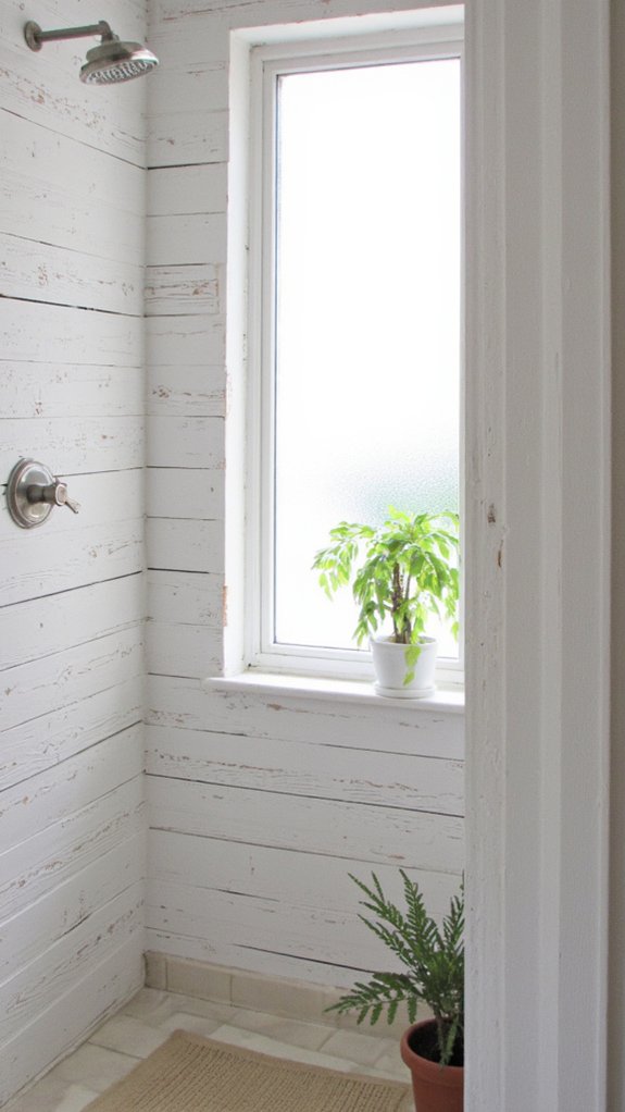 elegant rustic shower walls