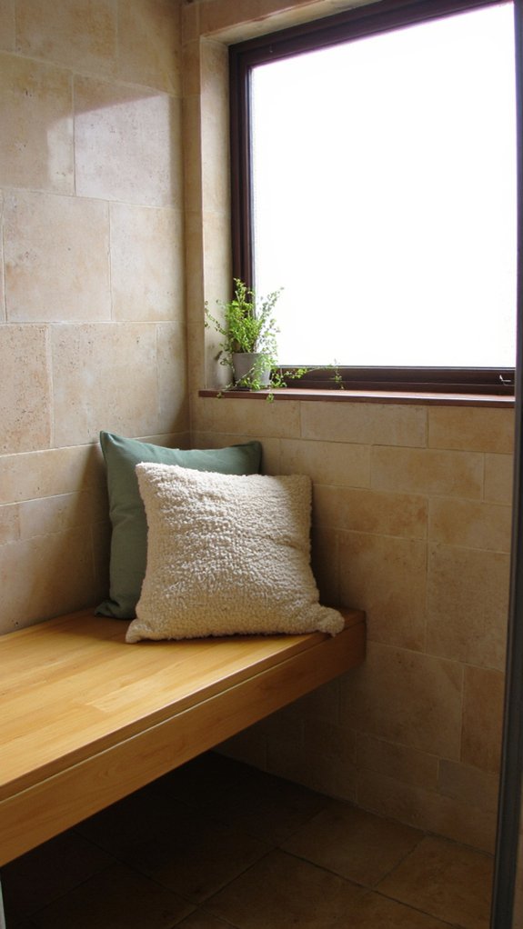 elegant shower bench retreat