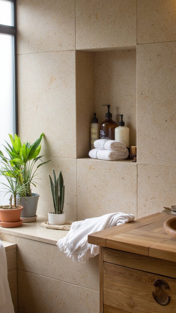 elegant shower storage solution