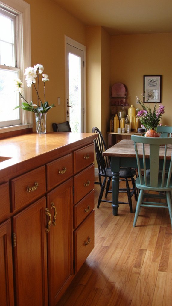 elegant warm brass hardware