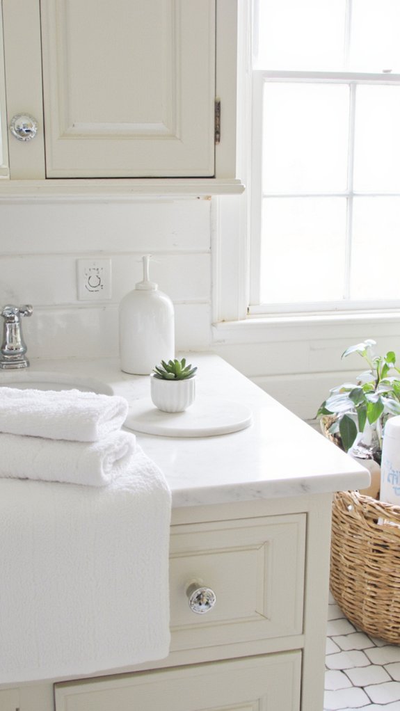 elegant white bathroom decor