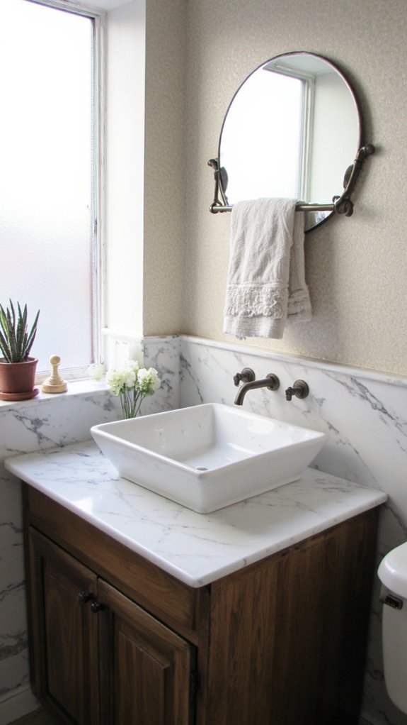 elevate bathroom with marble