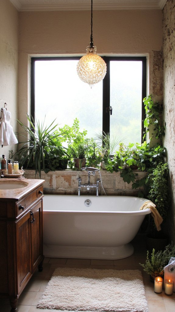 elevate bathroom with pendant lights