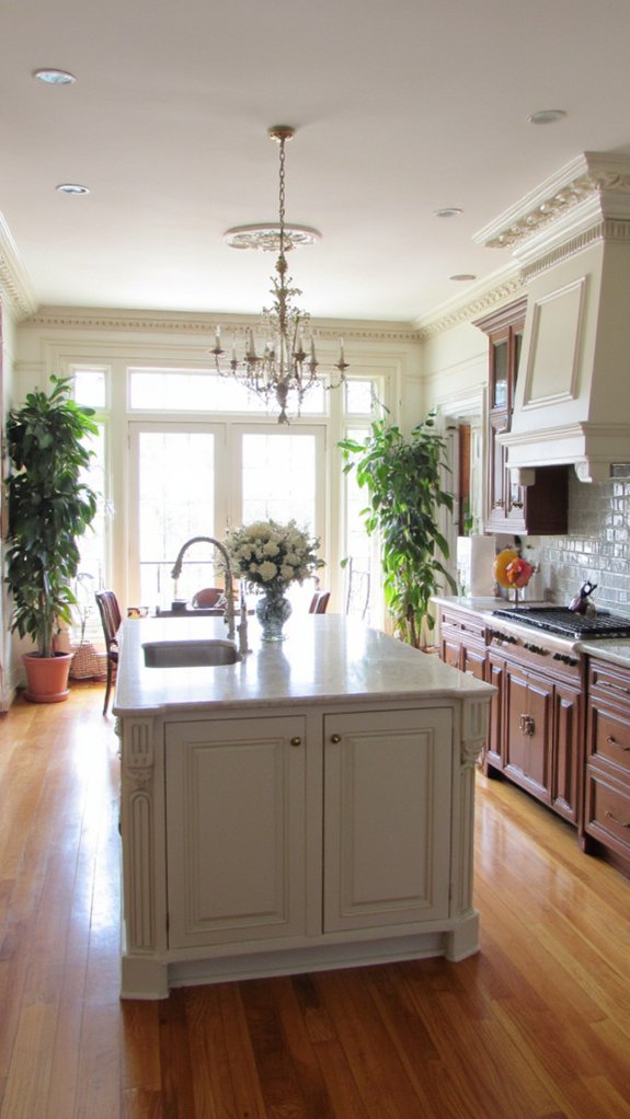 elevate kitchen with crown molding