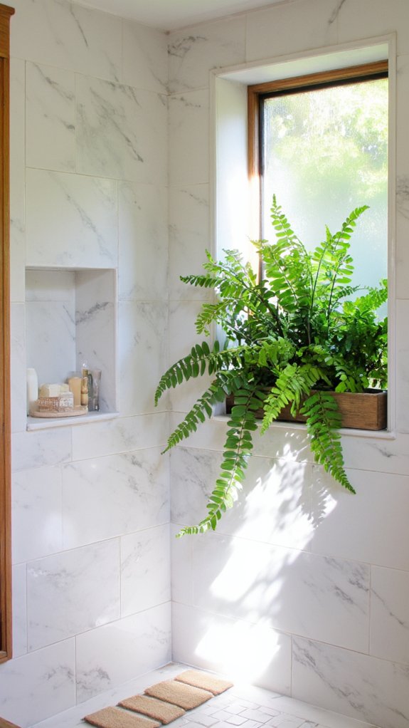 elevate shower with greenery