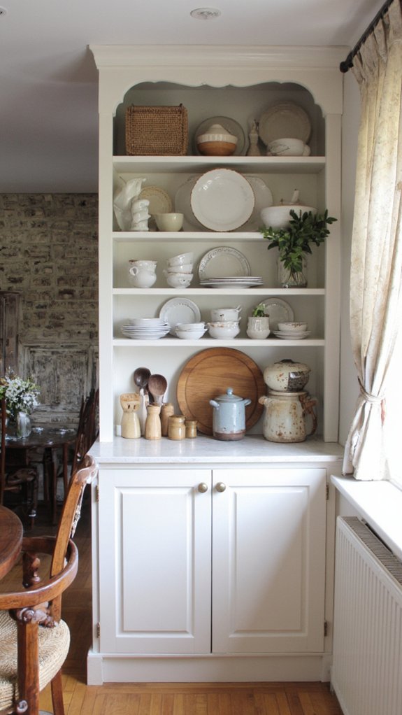 elevated open shelving design