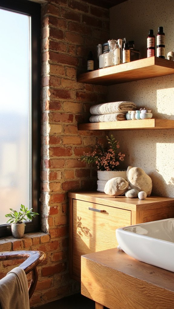 floating shelves for organization