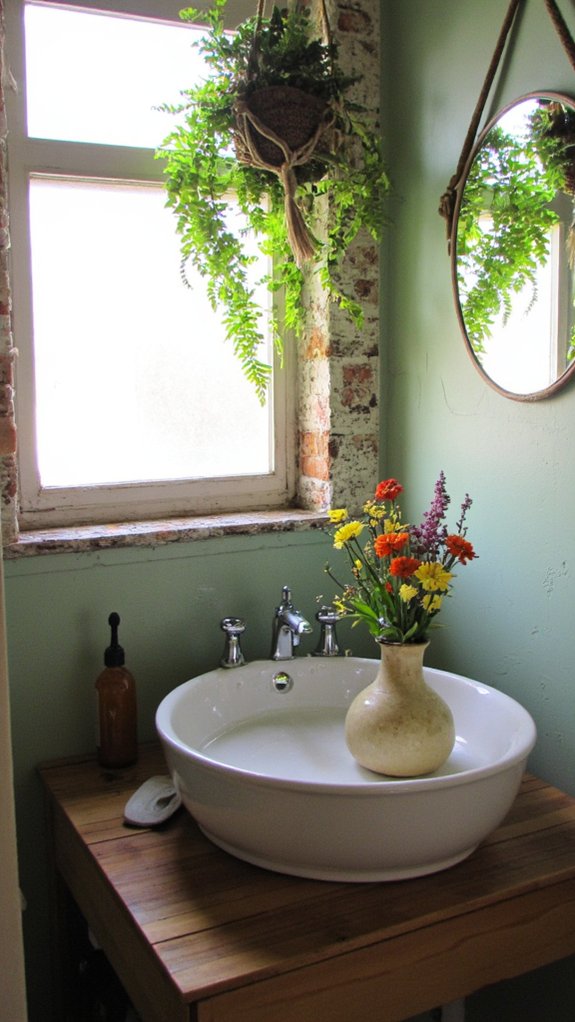 floral arrangements enhance bathrooms
