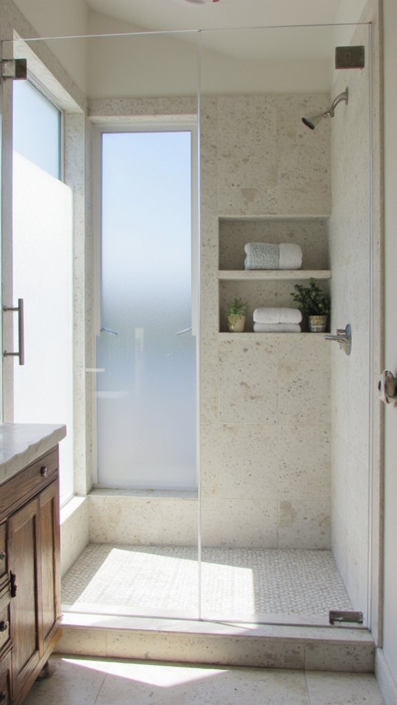 functional minimalist shower design