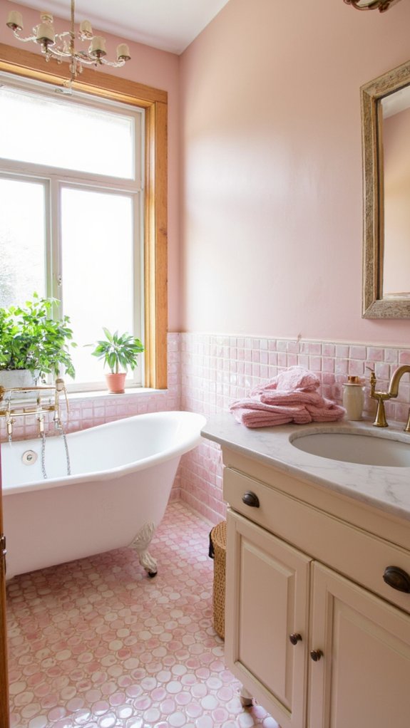 gentle blush bathroom elegance