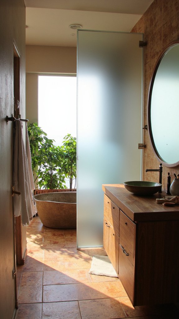 glass partitions enhance spaciousness