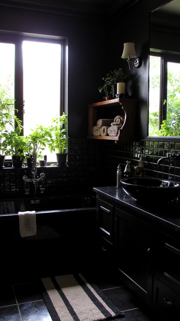 glossy black surfaces elevate