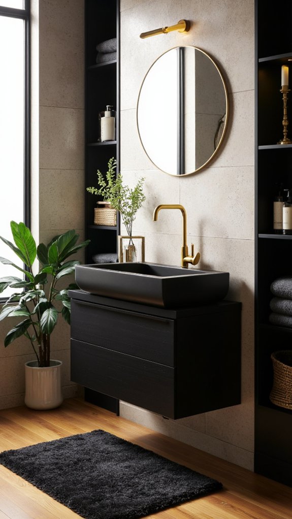 gold accents matte black