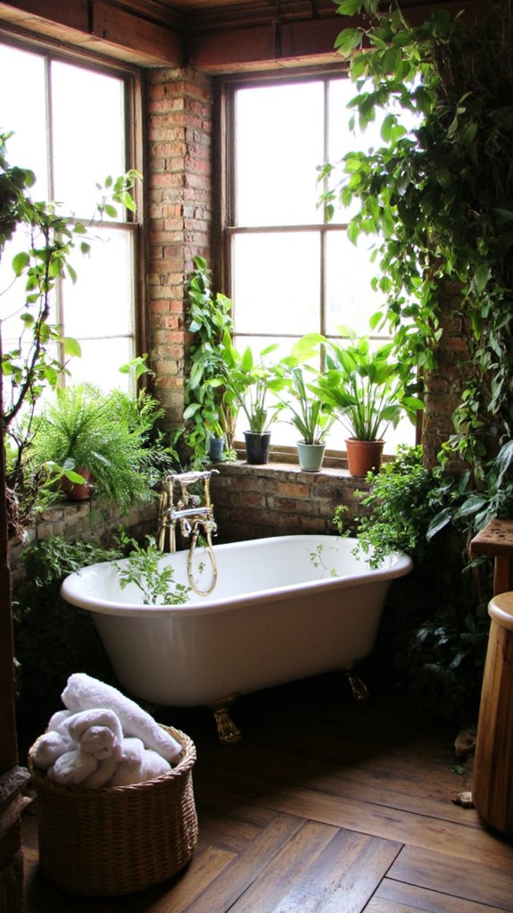 greenery enhances rustic charm