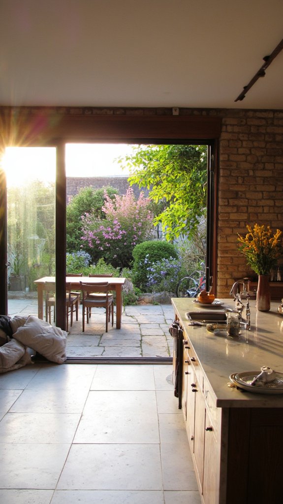 indoor outdoor kitchen flow